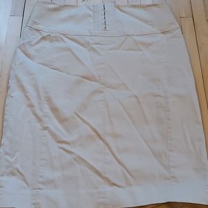 Khaki pencil skirt.